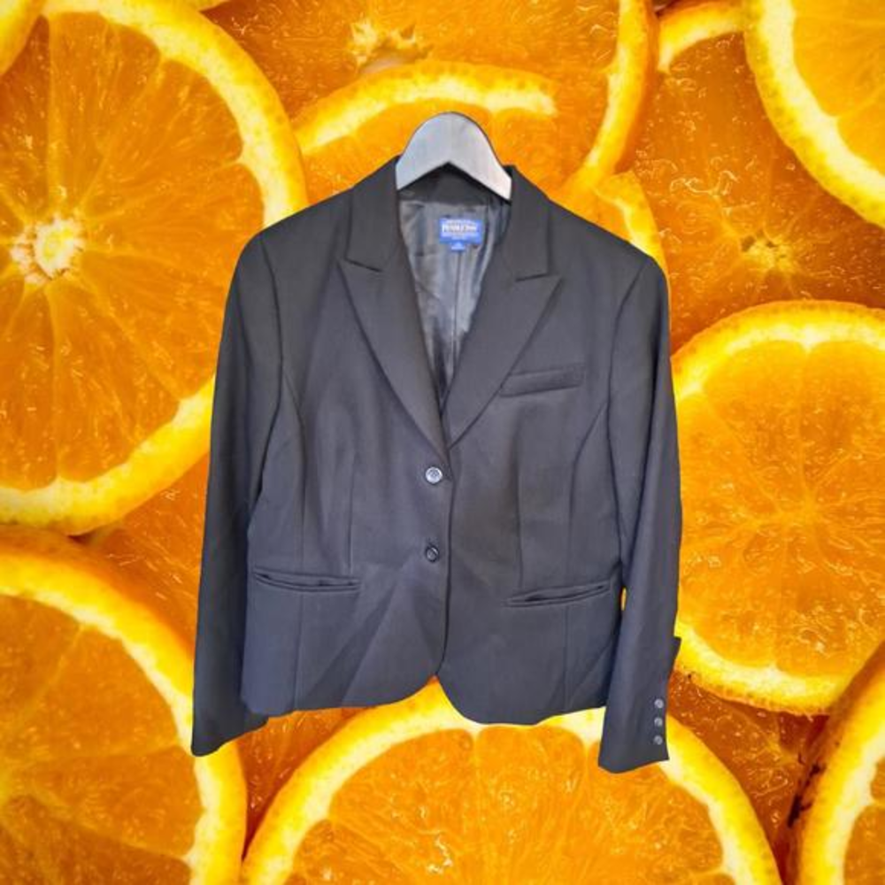Pendleton Black 1 Button Blazer With Front And To… - image 1